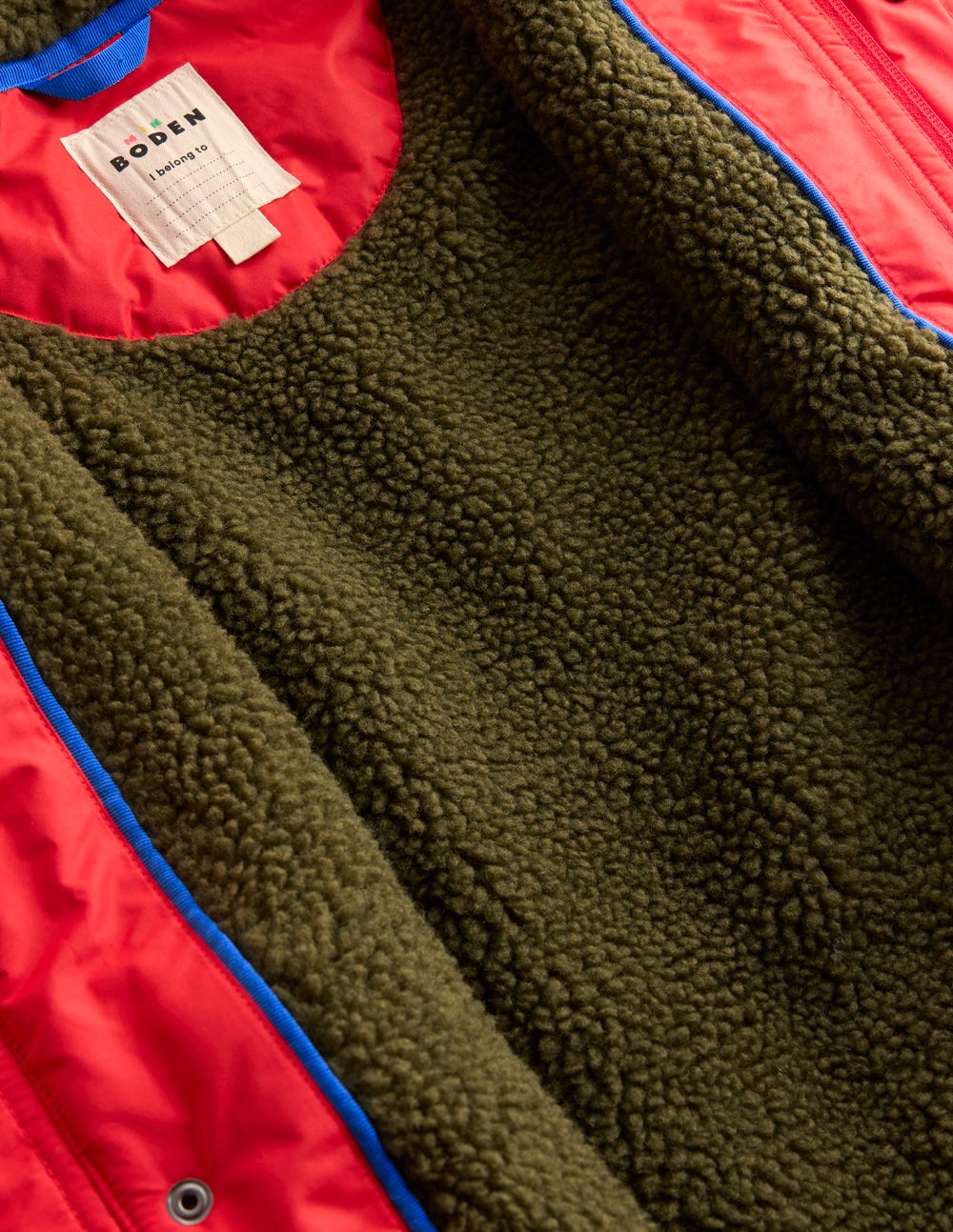 Borg Lined Anorak - Red
