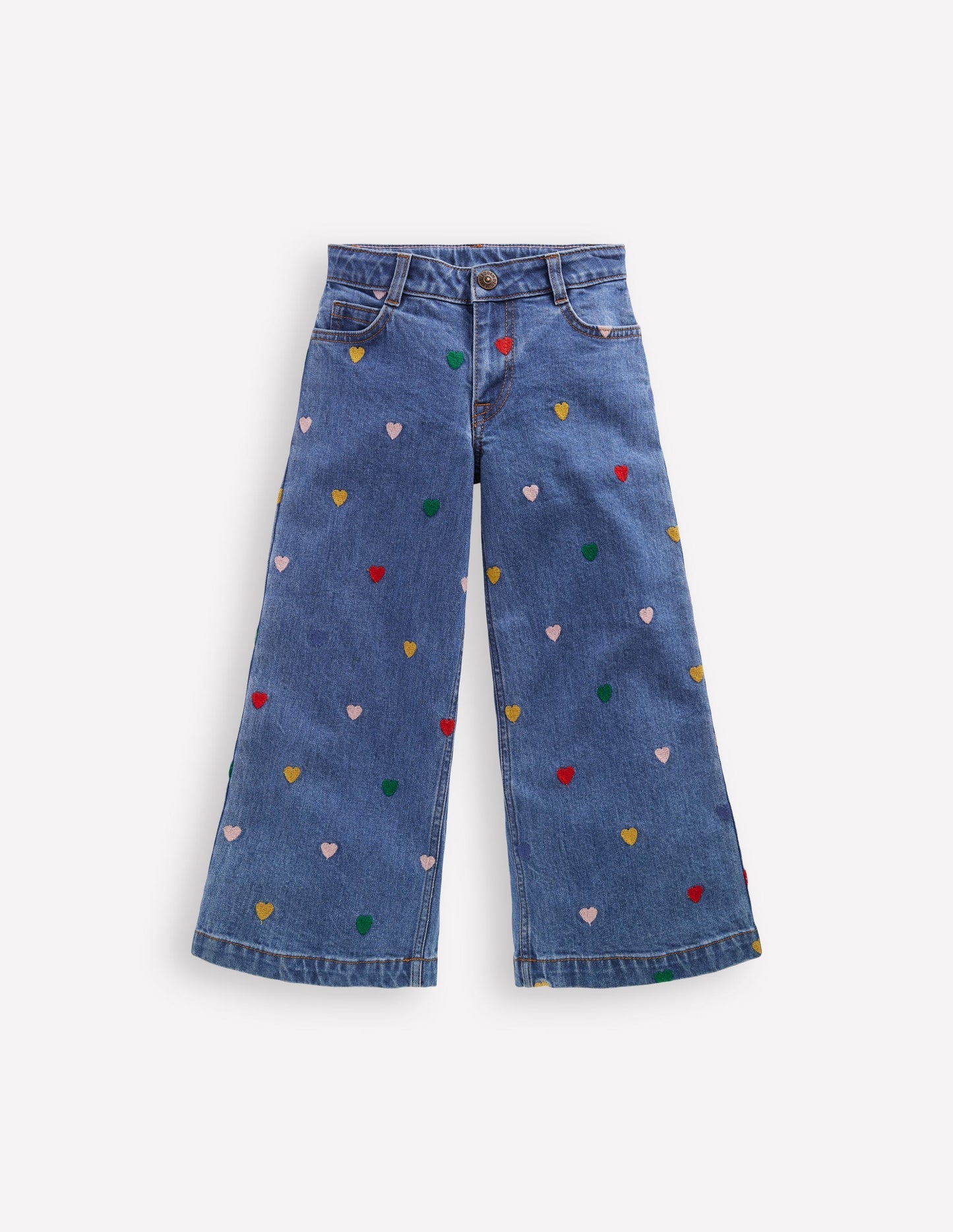 Wide Leg Pants - Mid Vintage Denim Hearts