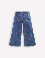 Wide Leg Pants - Mid Vintage Denim Hearts