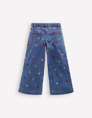 Wide Leg Pants - Mid Vintage Denim Hearts