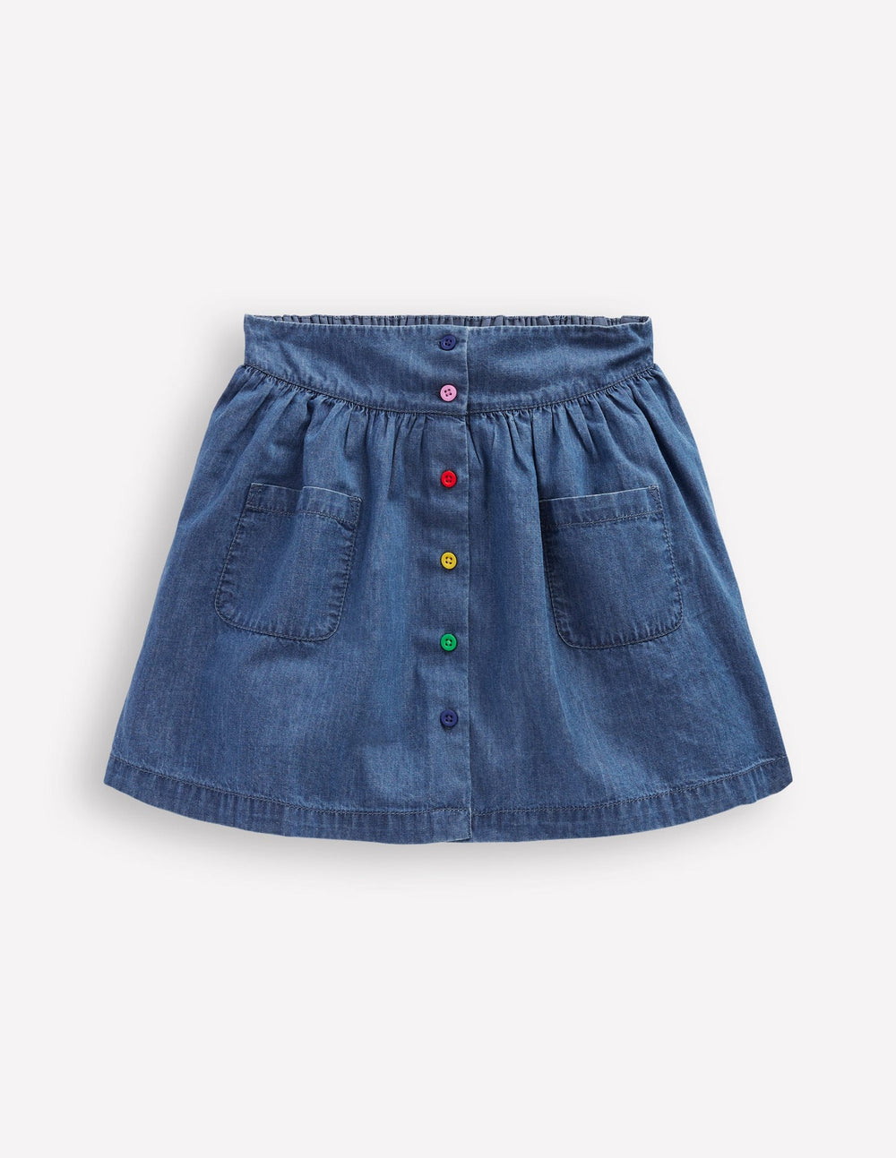 Button - through Mini Skirt - Denim
