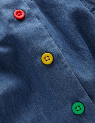 Button - through Mini Skirt - Denim