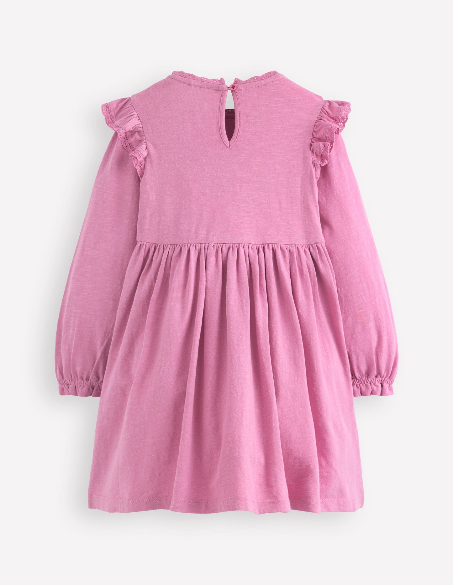 Lace Trim Jersey Dress - Formica Pink