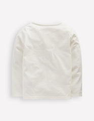Long Sleeve Bouclé T-shirt - Soft Ivory Dog