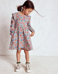 Posie Long Sleeve Jersey Dress - Rose Pink Flowerbed