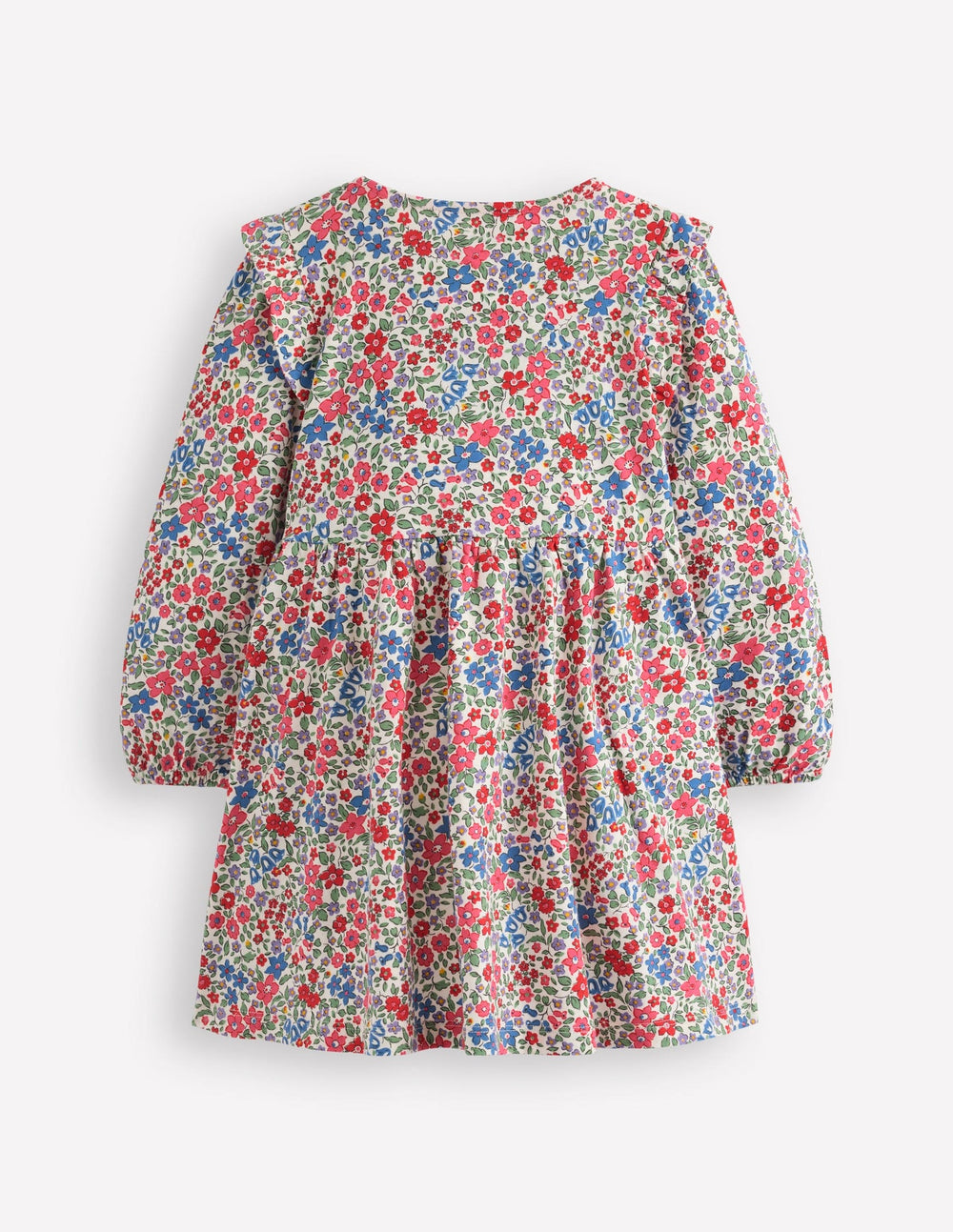 Posie Long Sleeve Jersey Dress - Rose Pink Flowerbed