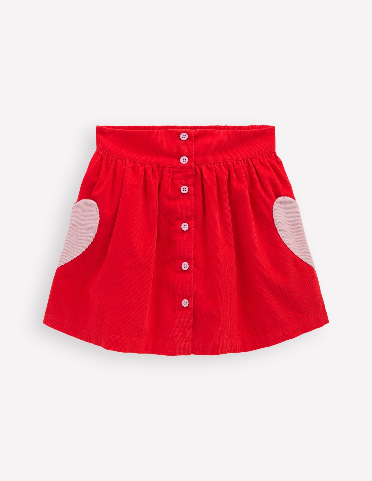 Button - through Mini Skirt - Rockabilly Red Hearts