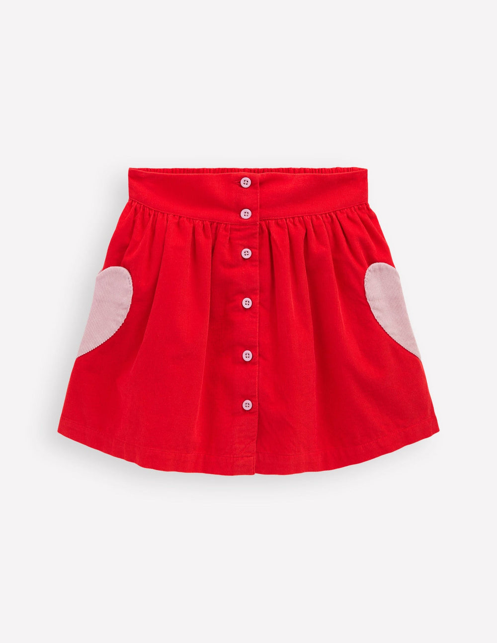 Button - through Mini Skirt - Rockabilly Red Hearts