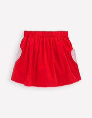 Button - through Mini Skirt - Rockabilly Red Hearts