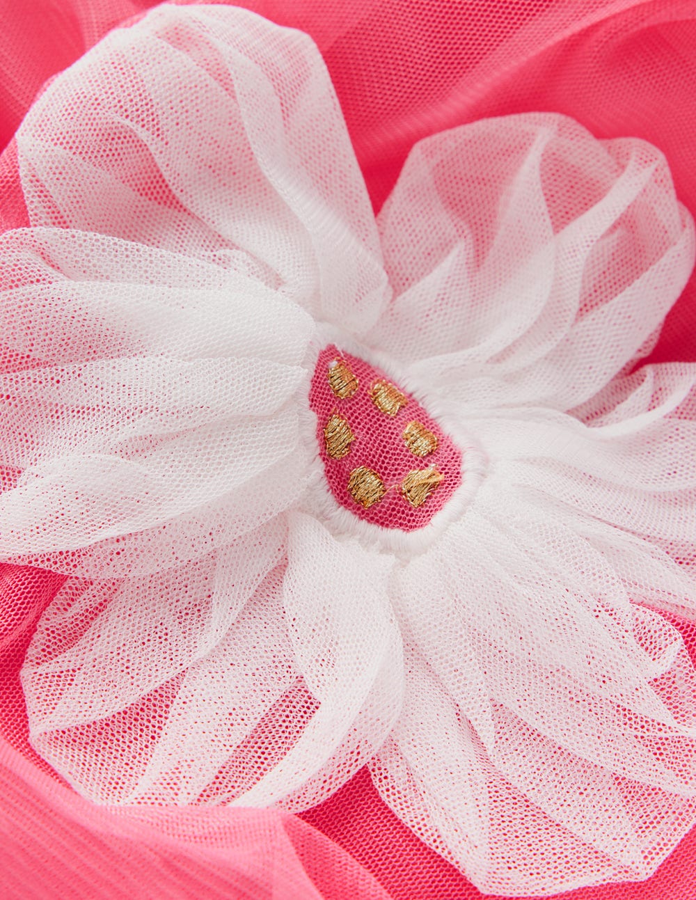 Appliqué Tulle Skirt - Pink Flowers