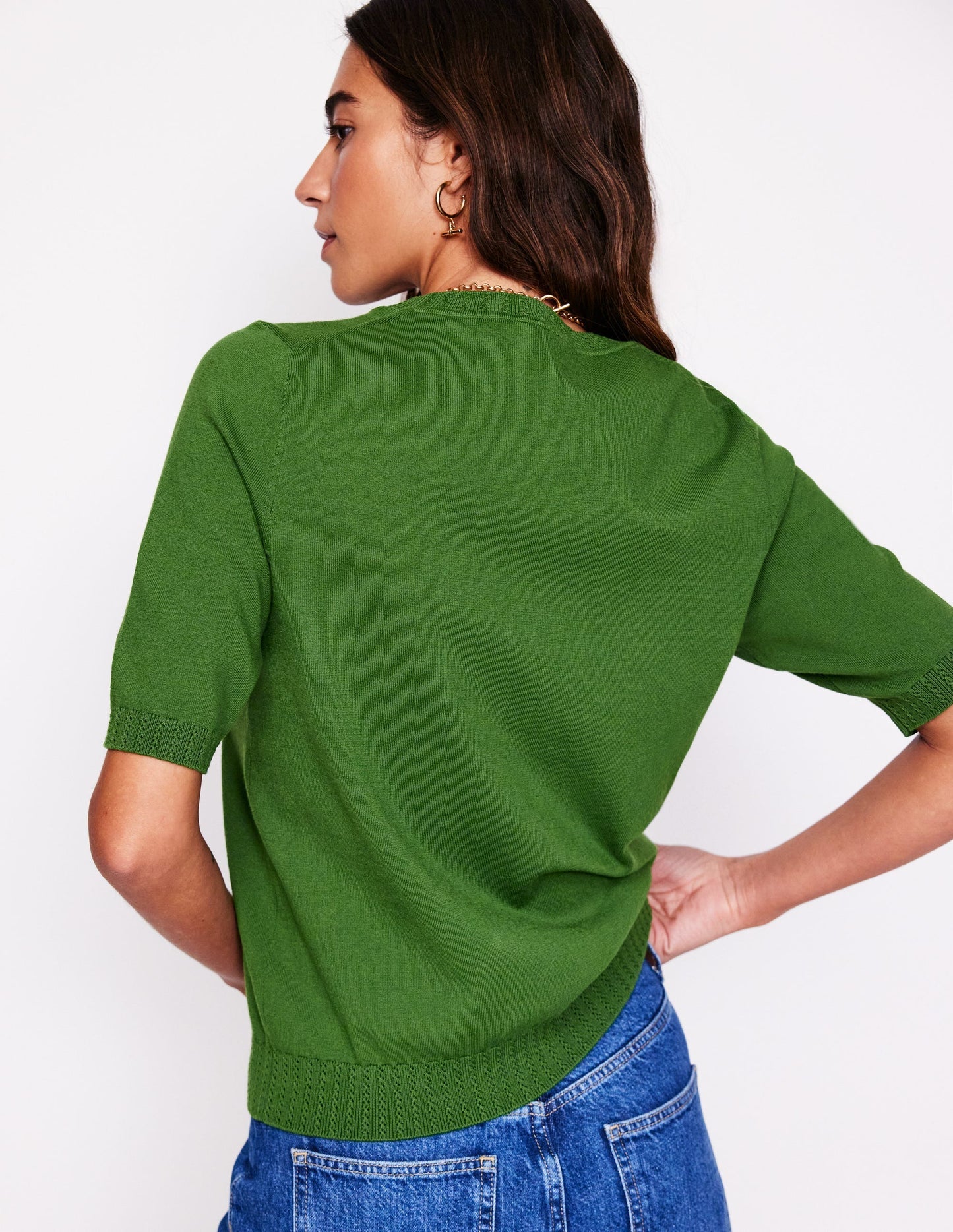 Emilia Cotton Crew T-shirt - Promenade Green