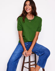 Emilia Cotton Crew T-shirt - Promenade Green