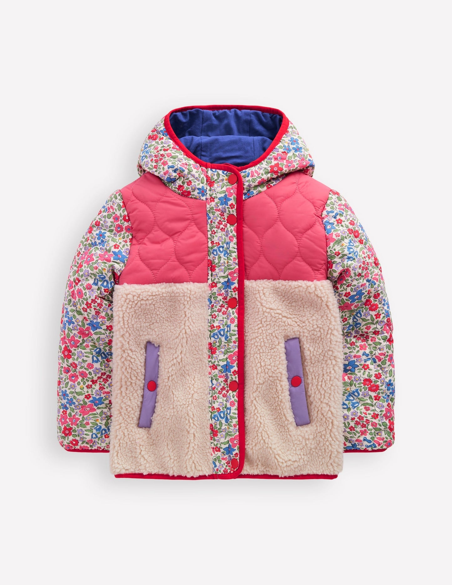 Janie Borg Mix Jacket - Rose Pink Flowerbed
