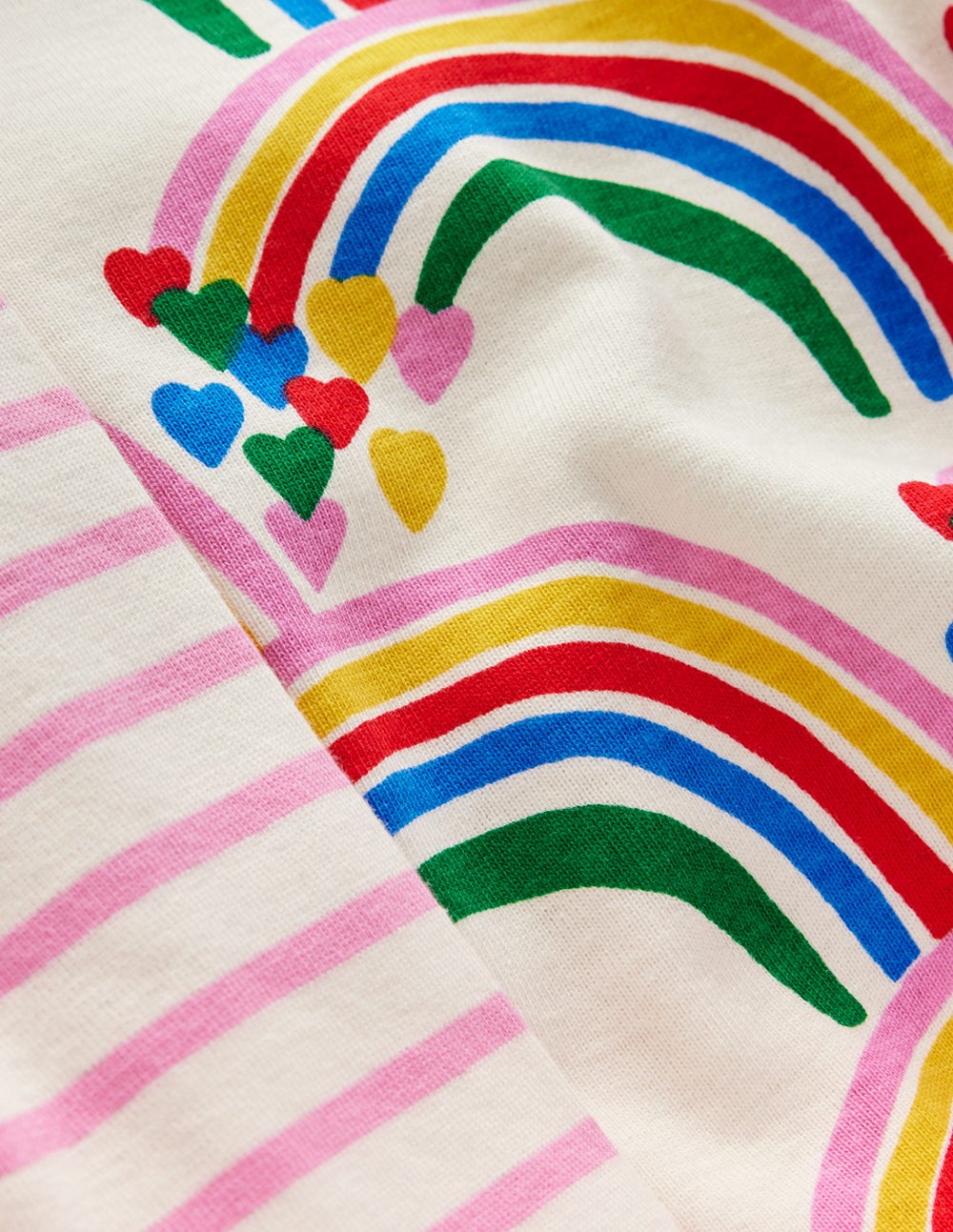 Twin Pack Snug Pajamas - Oatmeal Marl Rainbow Hearts