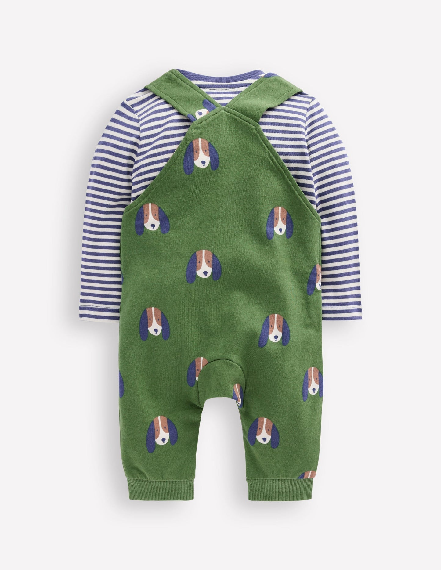 Printed Jersey Overalls Set - Green Dogs