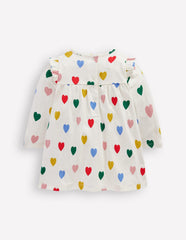 Printed Jersey Dress - Rainbow Hearts