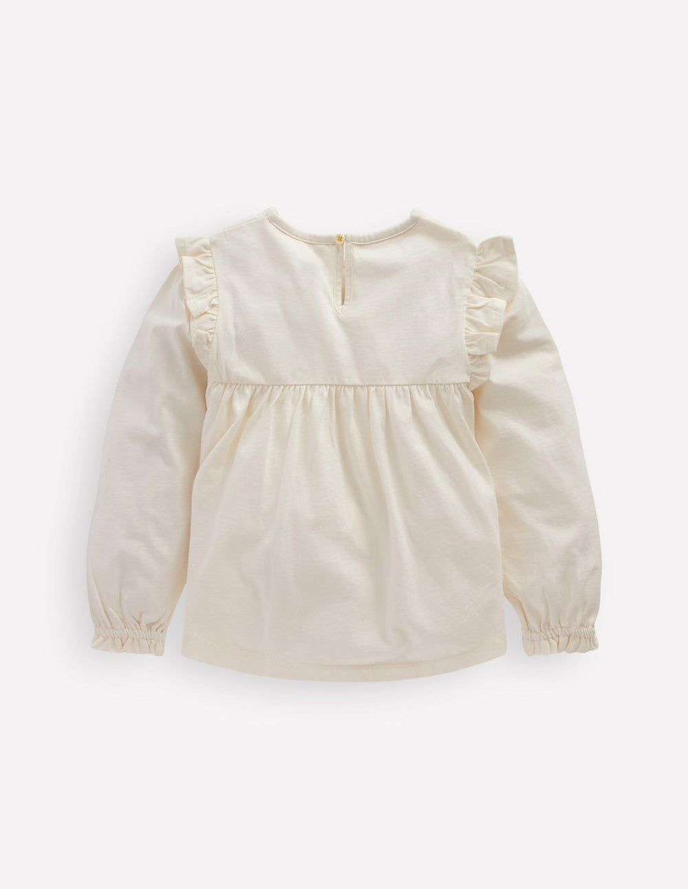 Embroidered Jersey Yoke Top - Soft Ivory Embroidery