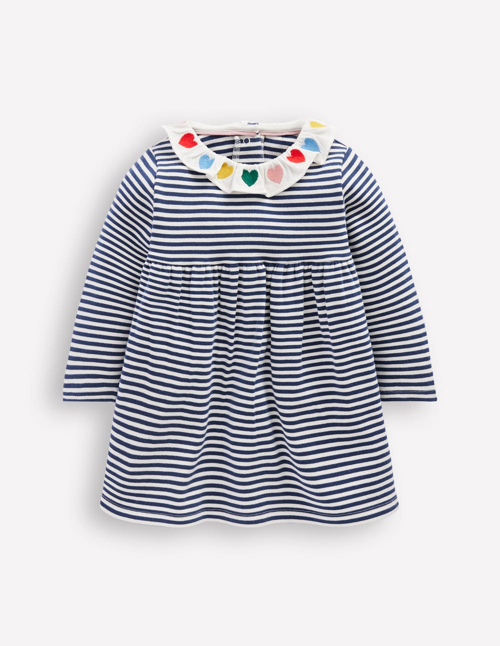 Ribbed Jersey Dress - Starboard Blue Ivory Stripe