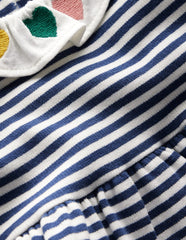 Ribbed Jersey Dress - Starboard Blue Ivory Stripe