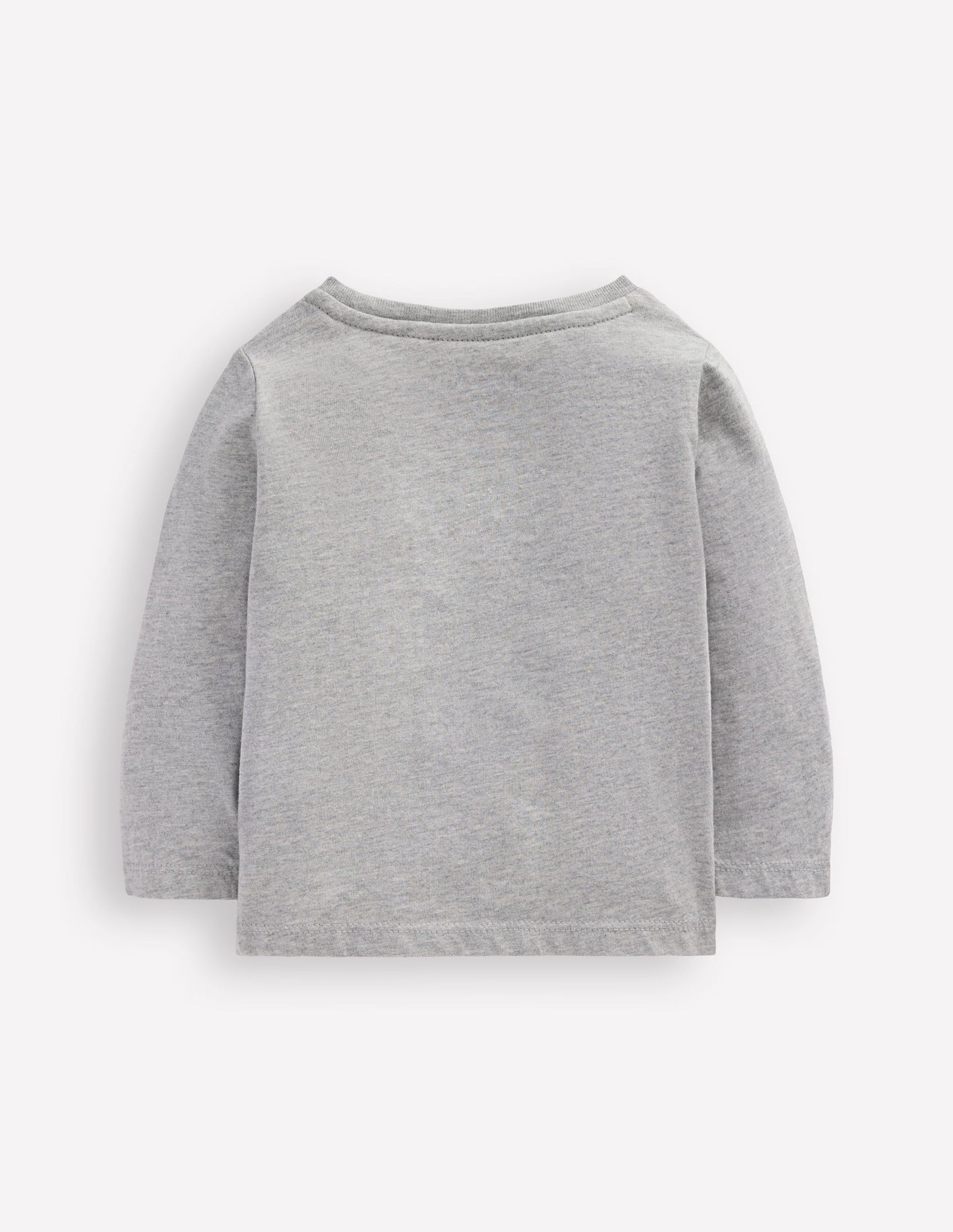 Long Sleeve Applique T-shirt - Grey Marl Apples