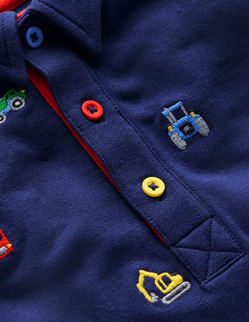 Rugby Shirt - Blue Transport Embroidery