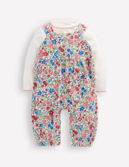 Jersey Overalls Set - Rose Pink Flowerbed