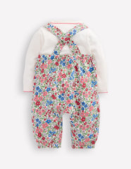 Jersey Overalls Set - Rose Pink Flowerbed