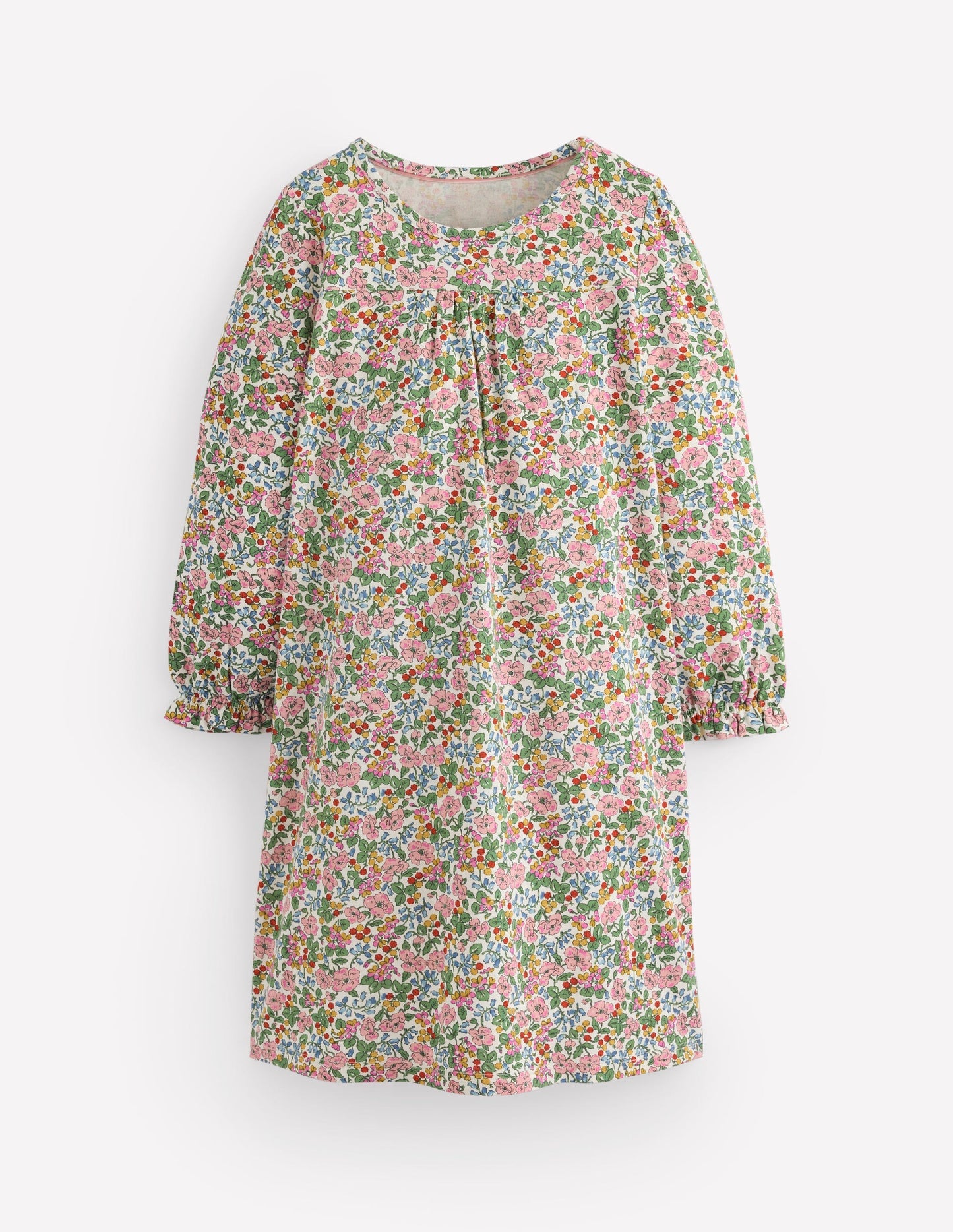 Printed Long Sleeve Nightie - Coconut Milk Berry Floral