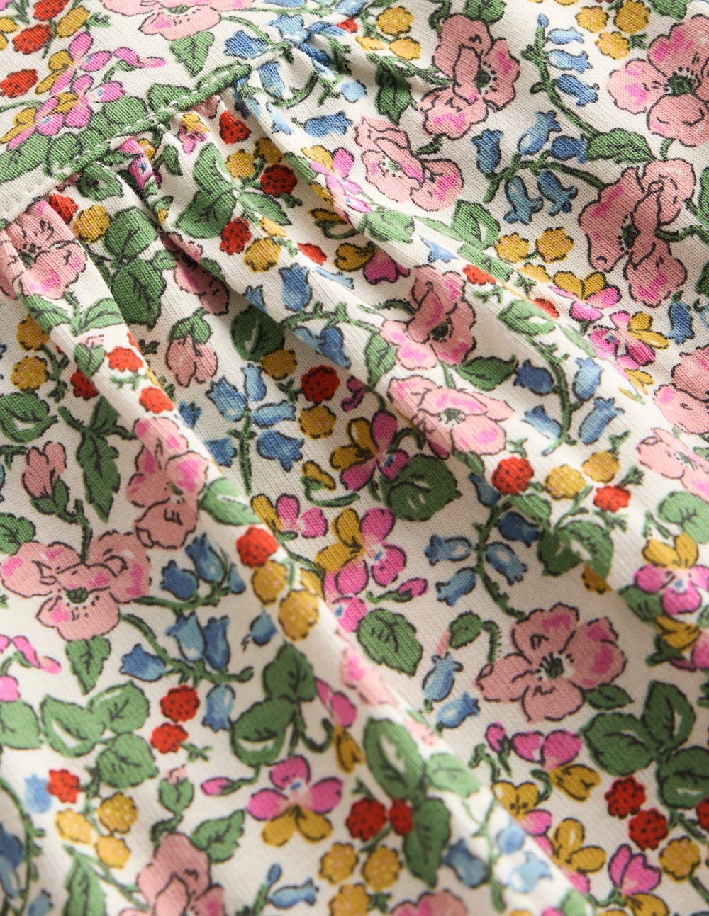 Printed Long Sleeve Nightie - Coconut Milk Berry Floral