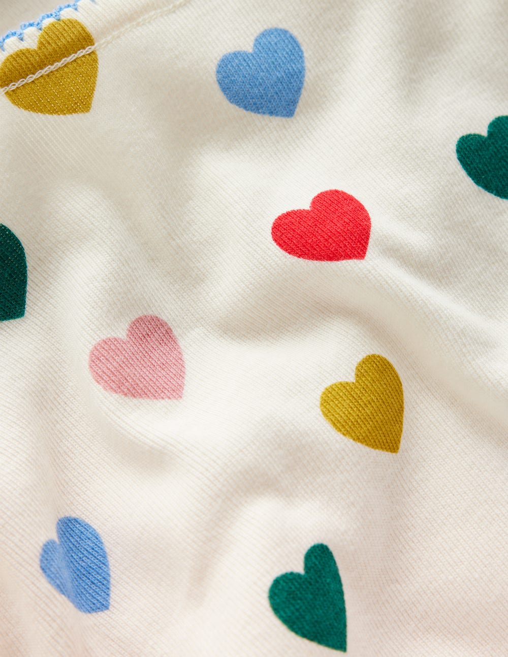 Snug Long John Pajamas - Coconut Milk Small Hearts