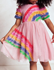 New Tulle Logo Jersey Dress - Zephyr Rainbow