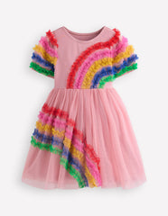 New Tulle Logo Jersey Dress - Zephyr Rainbow