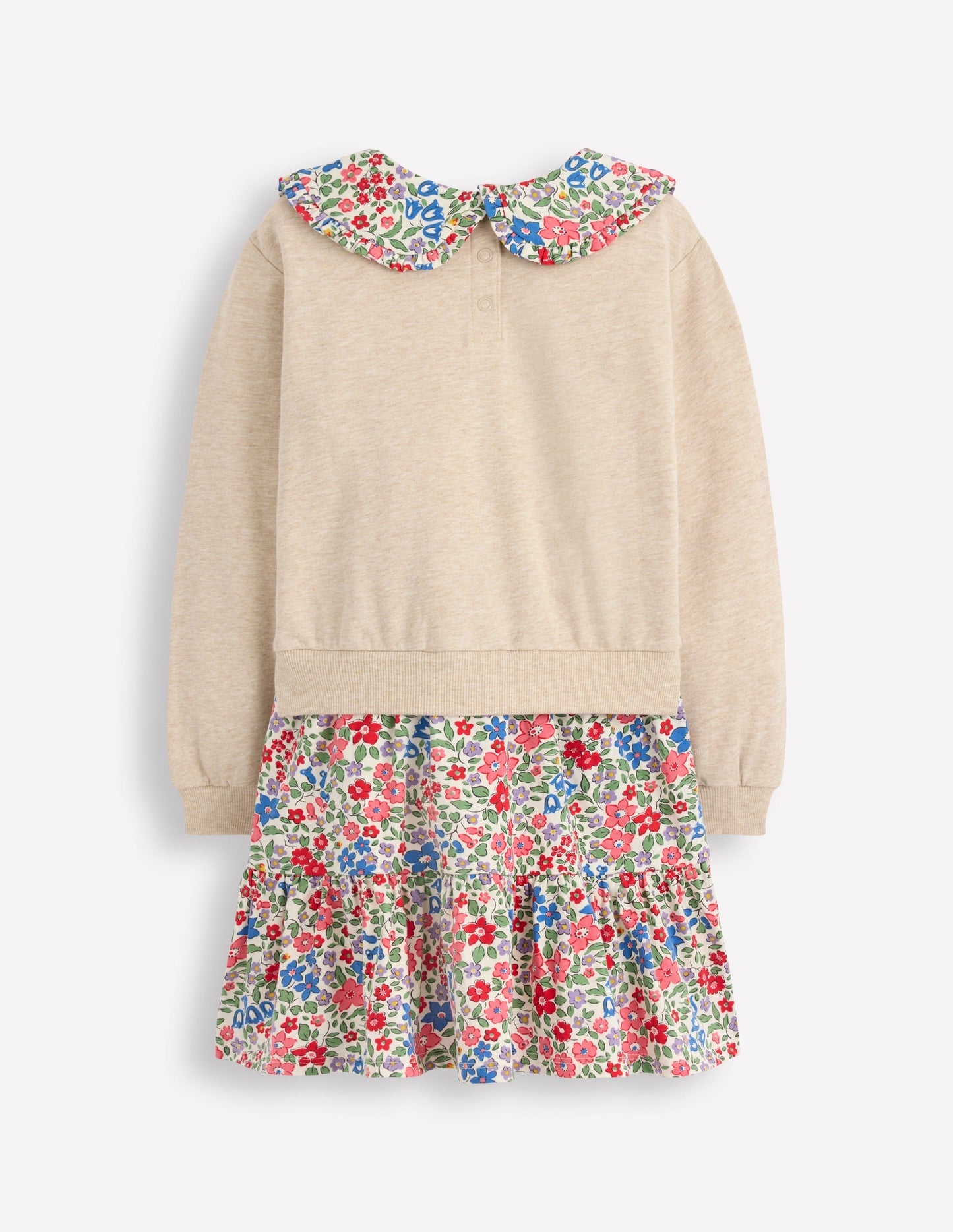 2 - in - 1 Sweatshirt Dress - Ivory Berry Floral