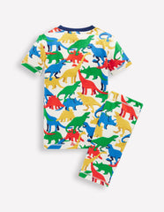 Snug Short John Pajamas - Multi Dinos