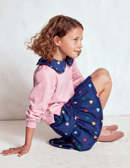 2 - in - 1 Sweatshirt Dress - Starboard Blue Multi Hearts