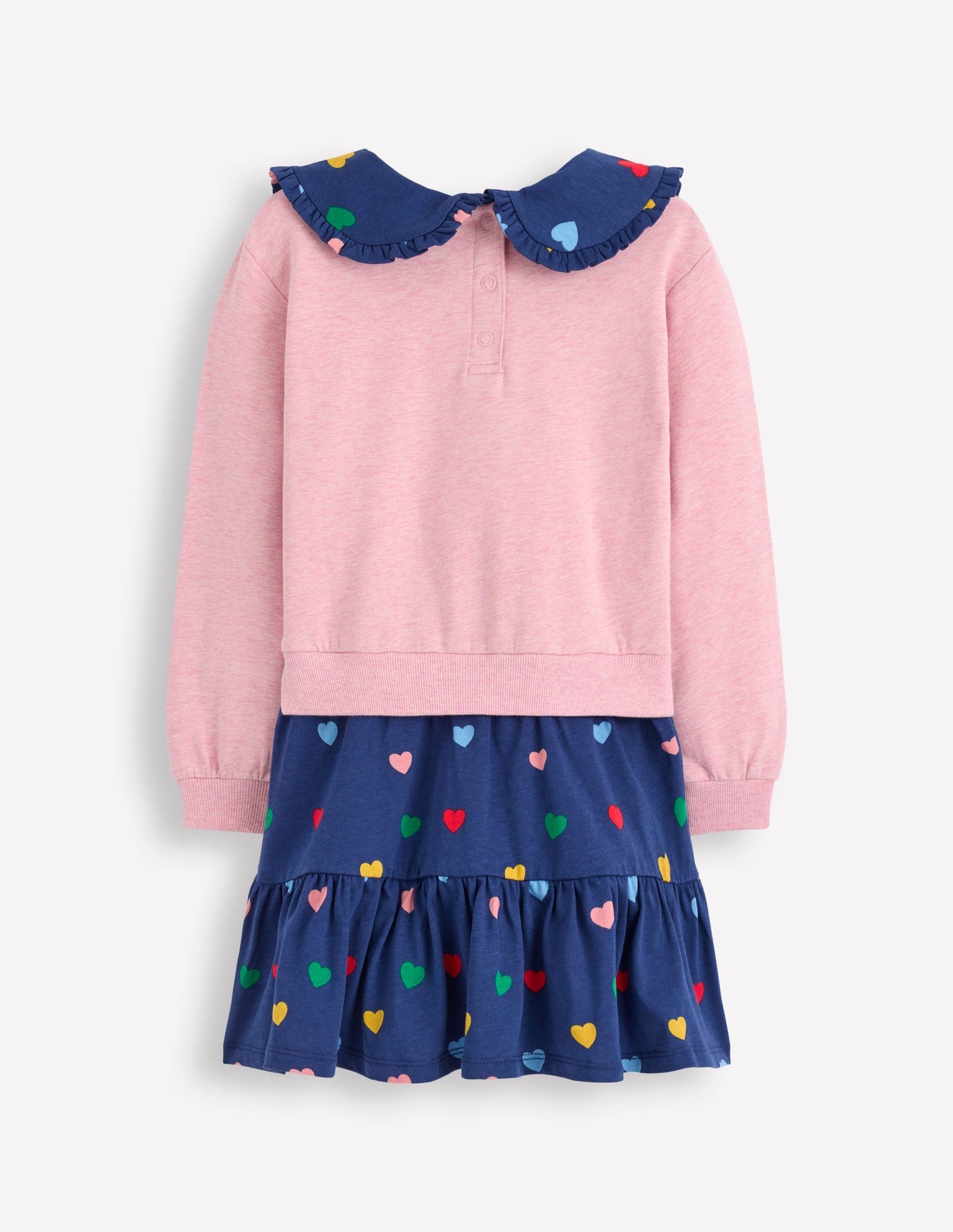 2 - in - 1 Sweatshirt Dress - Starboard Blue Multi Hearts