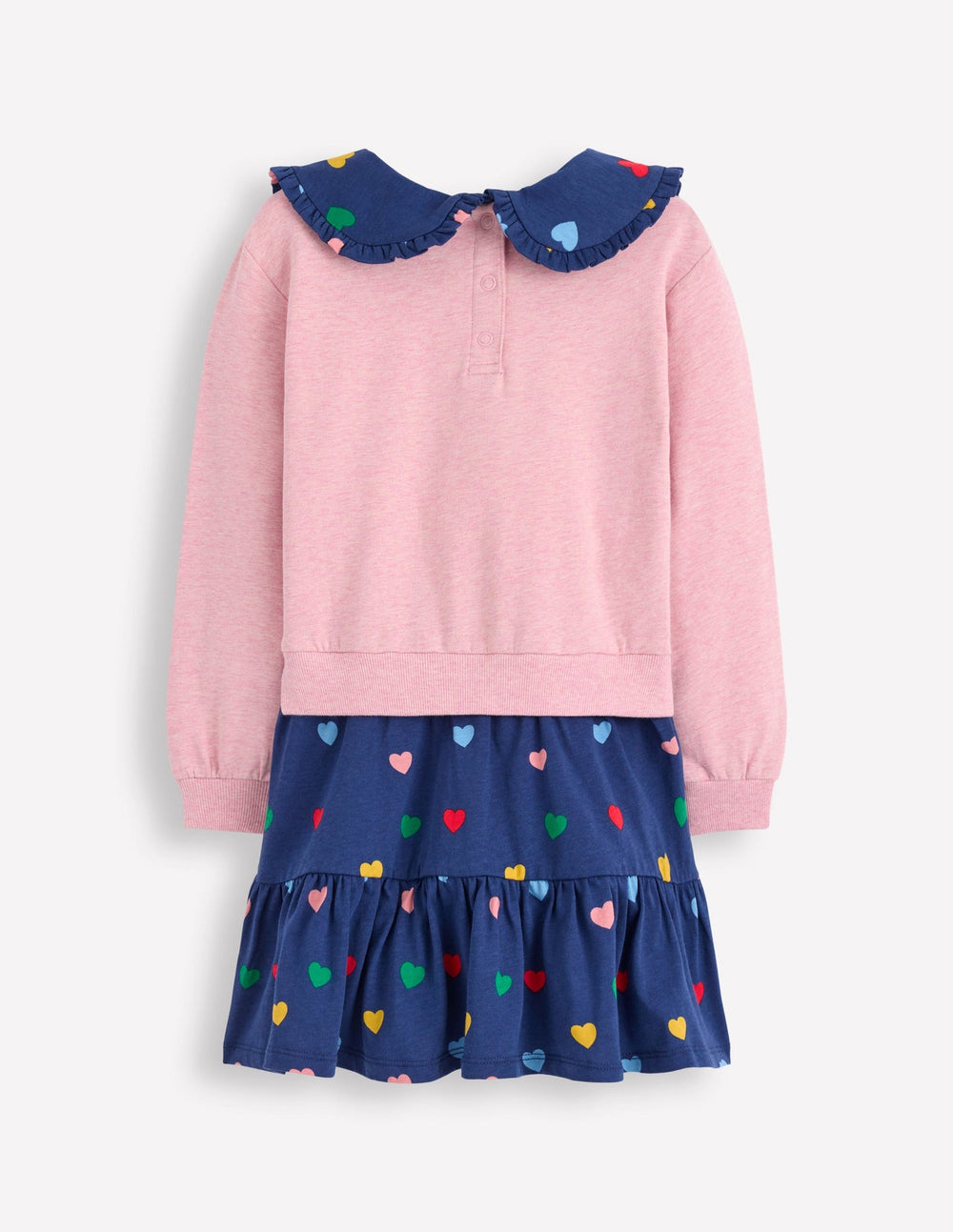 2 - in - 1 Sweatshirt Dress - Starboard Blue Multi Hearts