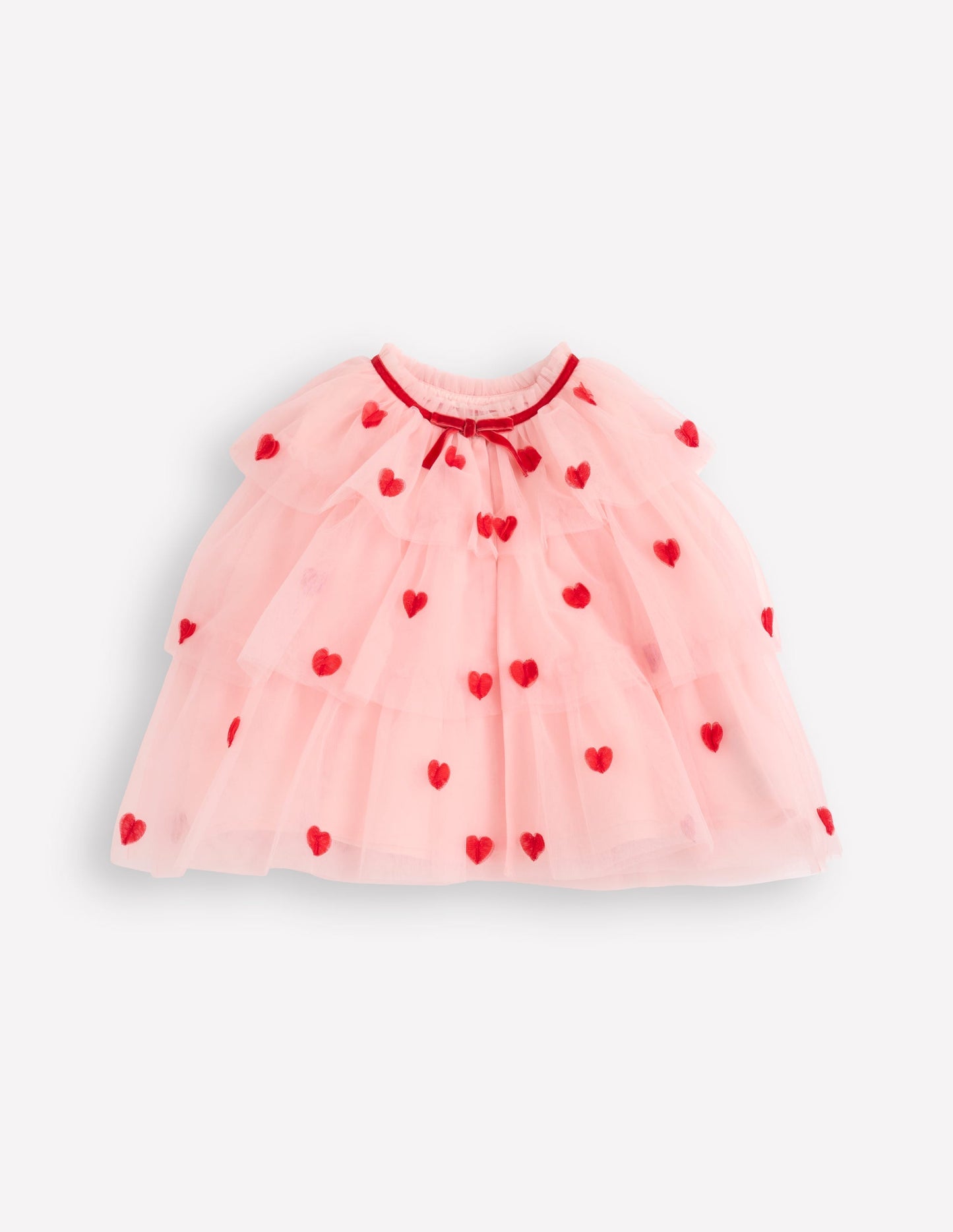 Tulle Heart Cape - Chalk Pink Hearts