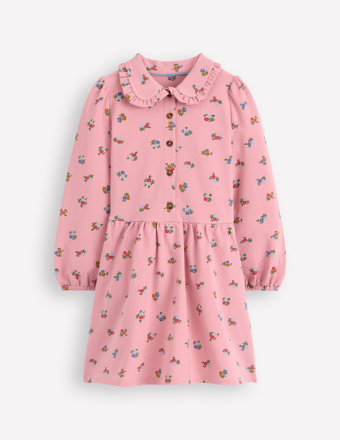 Cosy Jersey Shirt Dress - Vintage Pink Spaced Ditsy