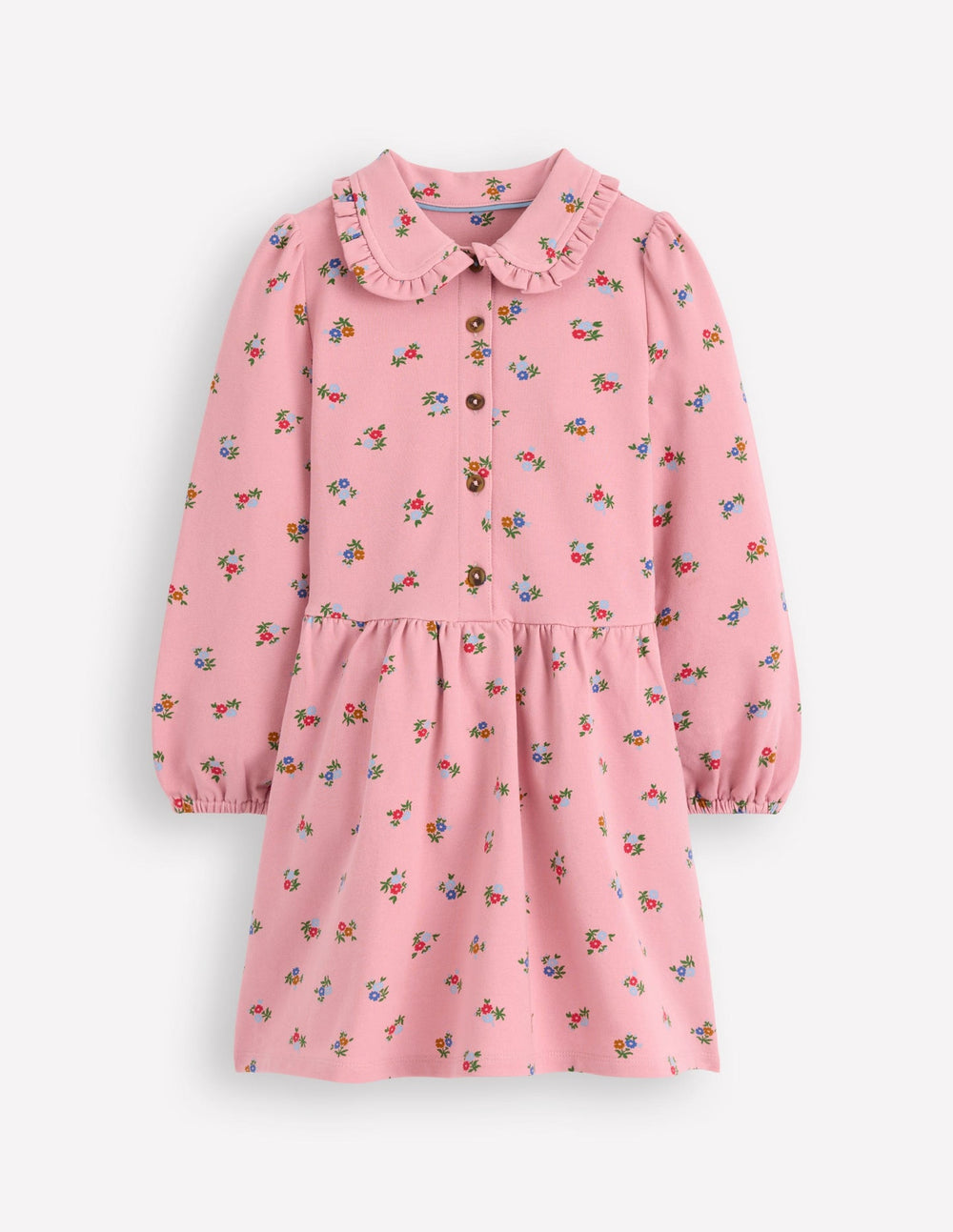 Cosy Jersey Shirt Dress - Vintage Pink Spaced Ditsy