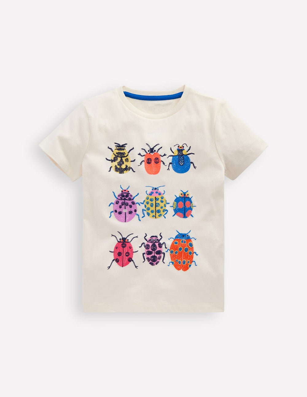Superstitch T-shirt - Soft Ivory Ladybirds