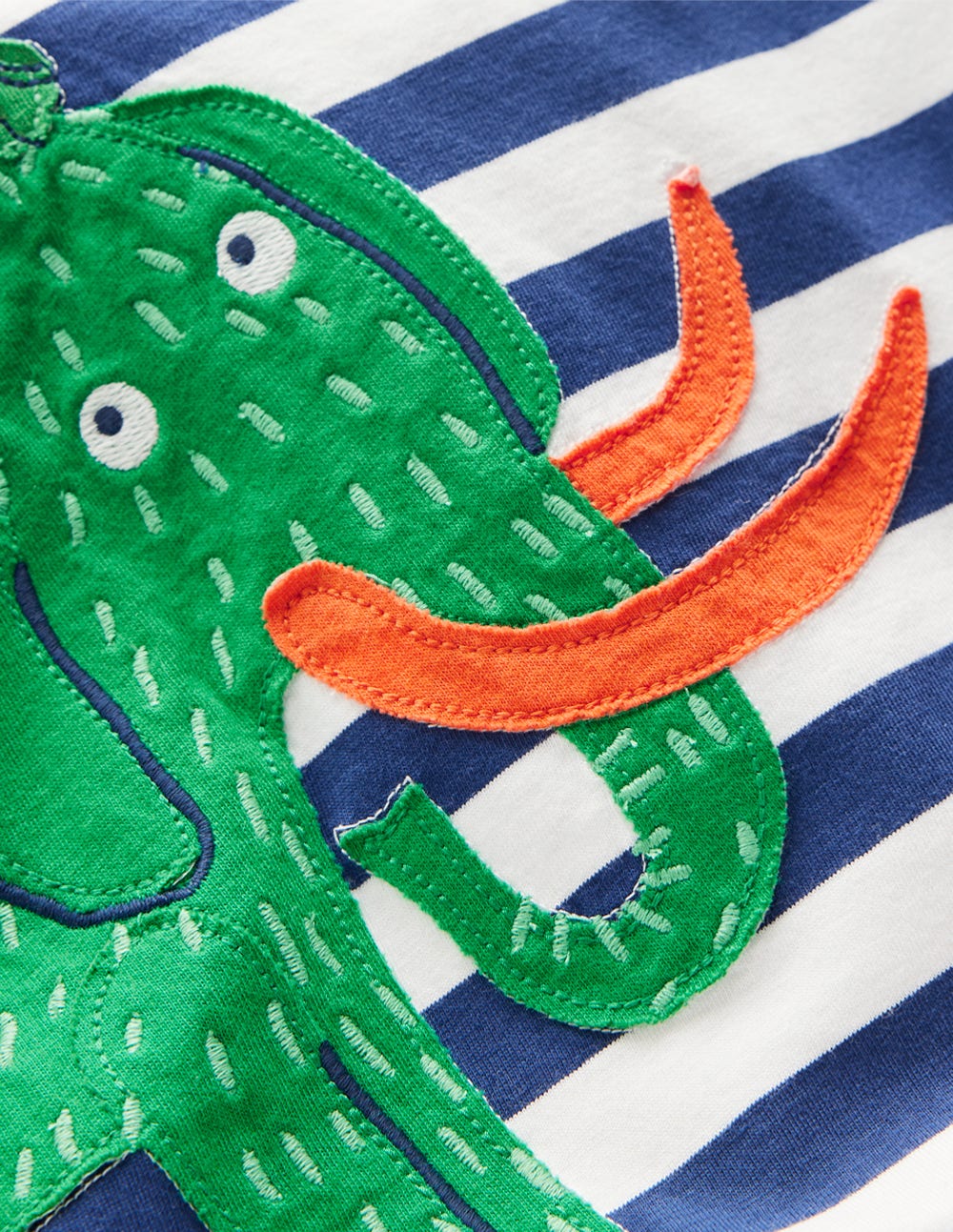 Short Sleeve Appliqué T-shirt - Prehistoric Animals Applique