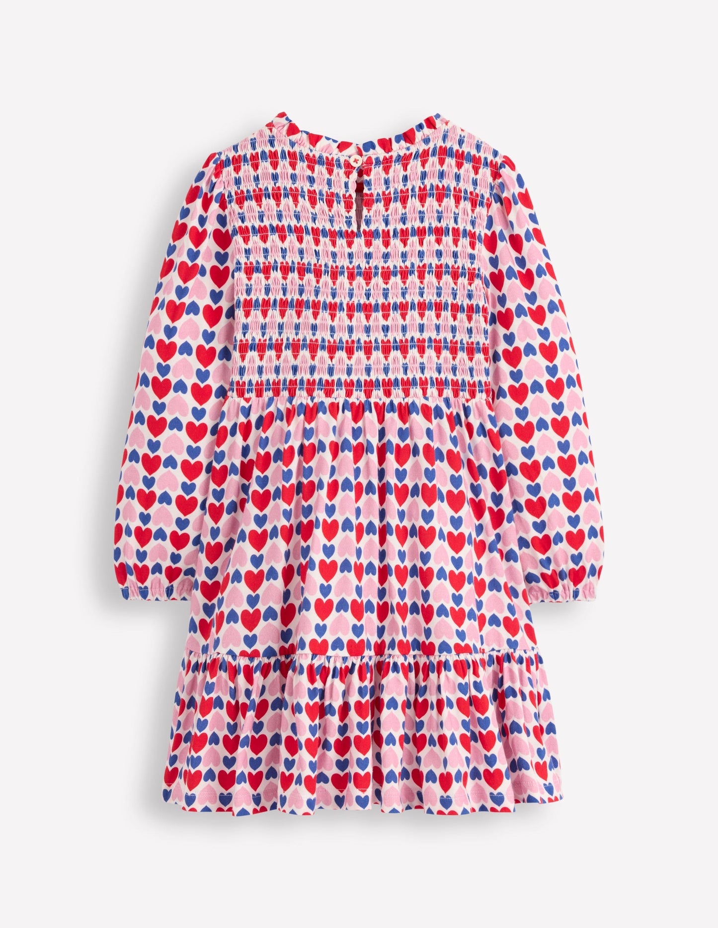 Aurora Long Sleeve Dress - Poppy Red Geo Heart