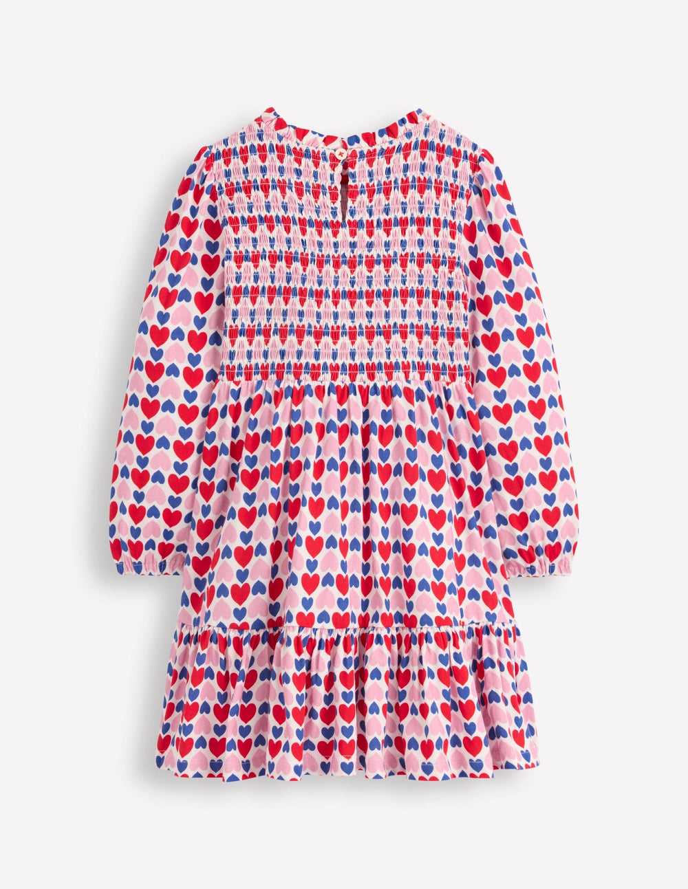 Aurora Long Sleeve Dress - Poppy Red Geo Heart