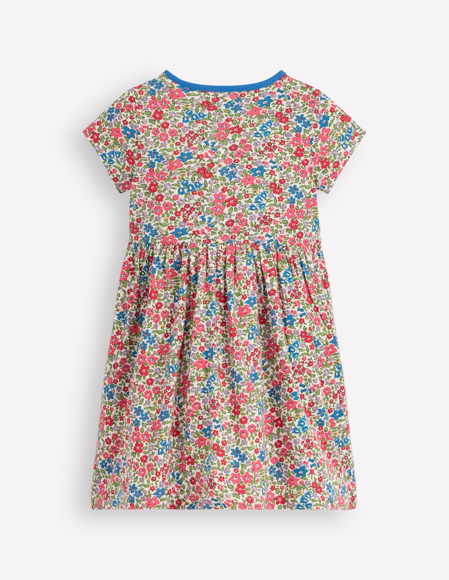 Appliqué T-shirt Dress - Rose Pink Flowerbed Hearts