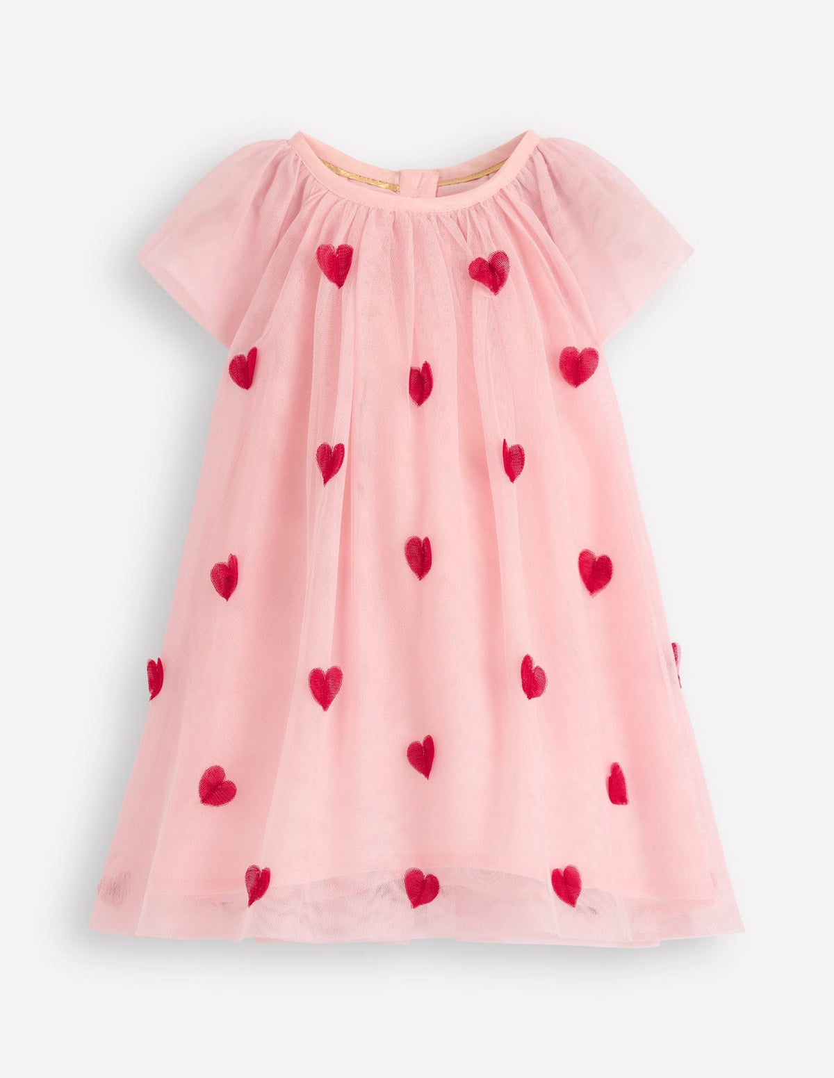 Layered Tulle Dress - Chalk Pink Hearts