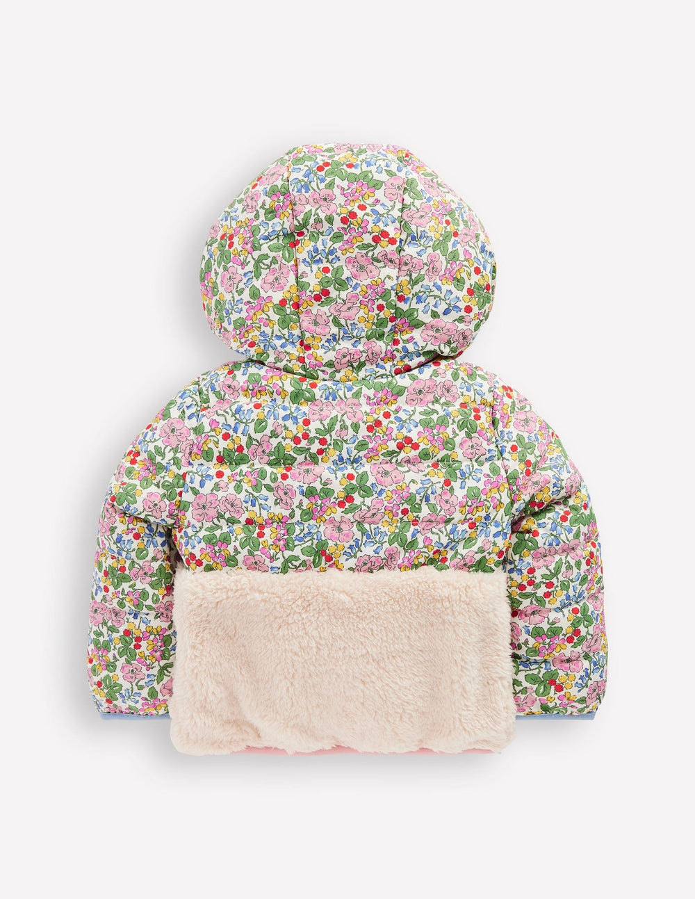 Mixed Borg Jacket - Ivory Berry Floral
