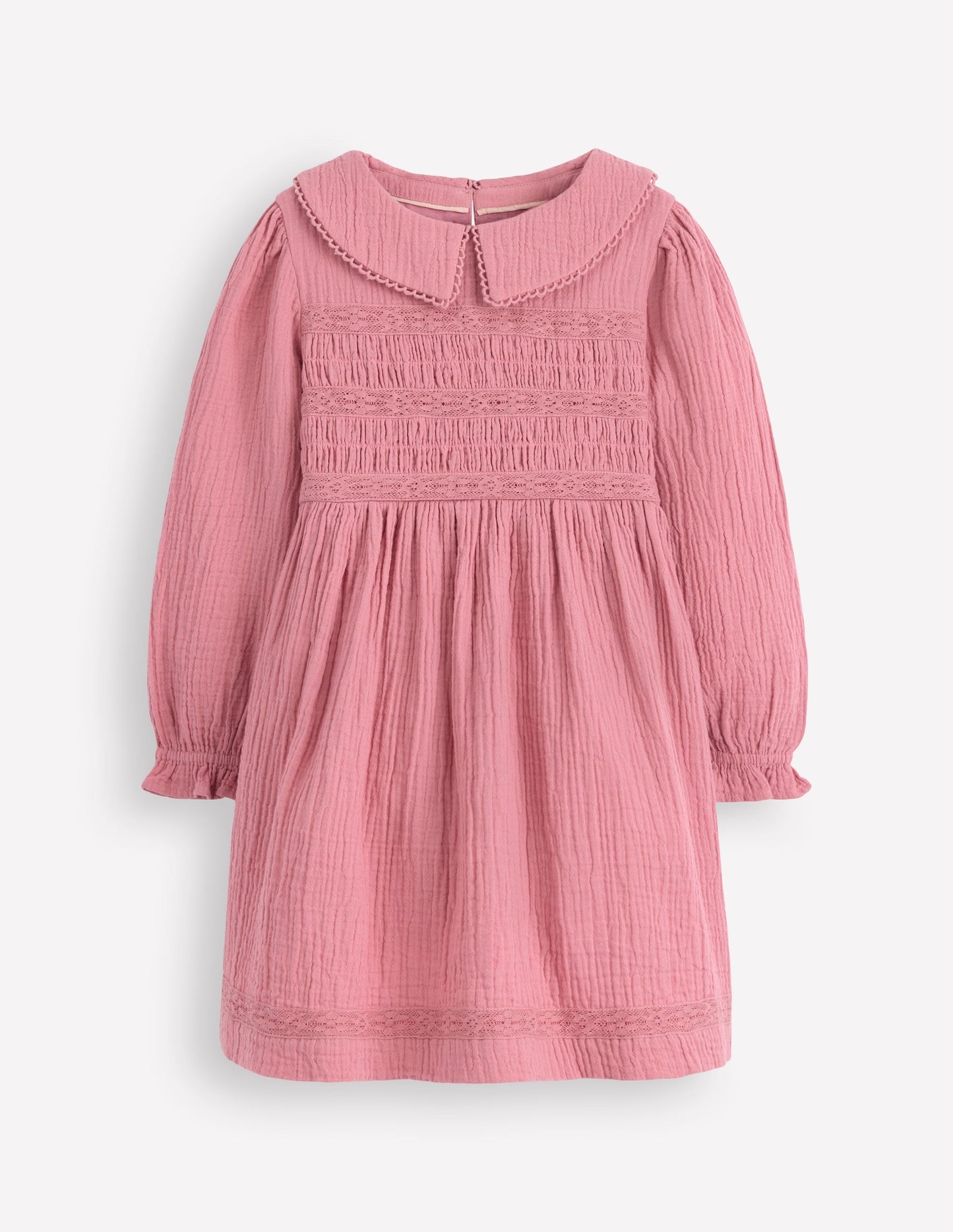 Double Cloth Collared Dress - Pink Heather