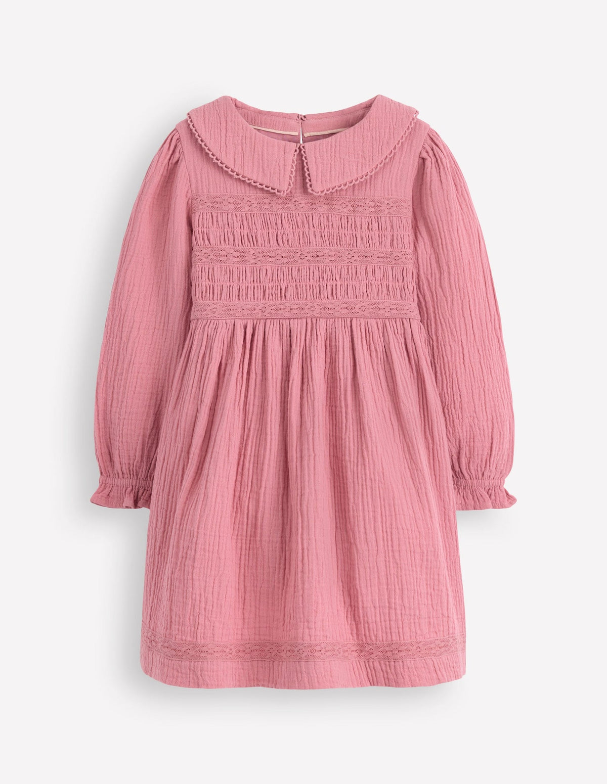Double Cloth Collared Dress - Pink Heather