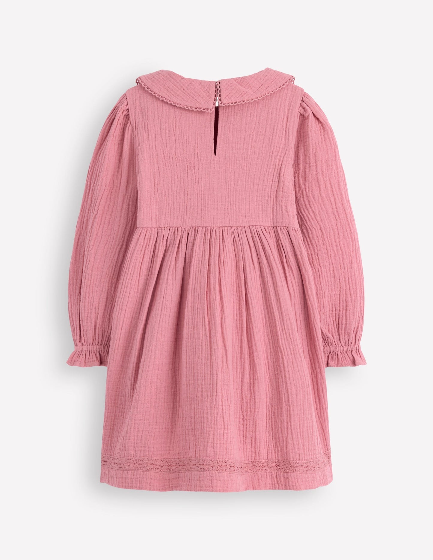 Double Cloth Collared Dress - Pink Heather